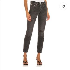 Levi’s 501 Distressed Black Stick Jean